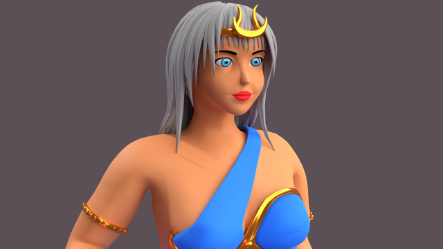 Greek goddes selene character 3Dモデル .c4d .max .obj .3ds .fbx .stl .blend