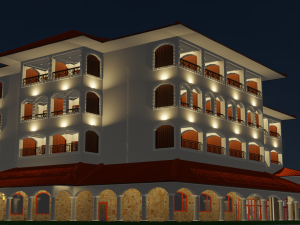 Modular Buffet Resturant in a Hotel Interior Exterior Low-poly 3Dモデル
