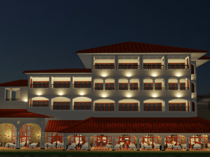 Modular Buffet Resturant in a Hotel Interior Exterior Low-poly 3Dモデル