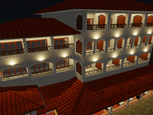 Modular Buffet Resturant in a Hotel Interior Exterior Low-poly 3Dモデル