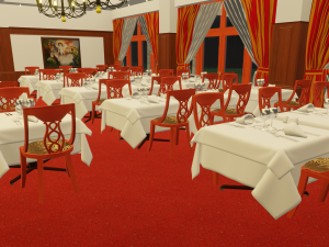 Modular Buffet Resturant in a Hotel Interior Exterior Low-poly 3Dモデル
