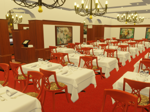 Modular Buffet Resturant in a Hotel Interior Exterior Low-poly 3Dモデル