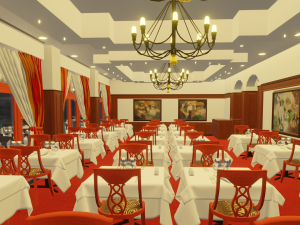 Modular Buffet Resturant in a Hotel Interior Exterior Low-poly 3Dモデル