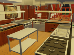 Modular Buffet Resturant in a Hotel Interior Exterior Low-poly 3Dモデル