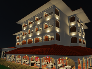 Modular Buffet Resturant in a Hotel Interior Exterior Low-poly 3Dモデル