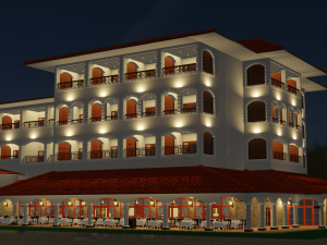 Modular Buffet Resturant in a Hotel Interior Exterior Low-poly 3Dモデル