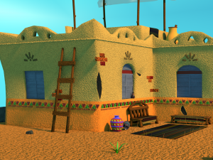 Egyptian House - Exterior Lowpoly 3D-Modell
