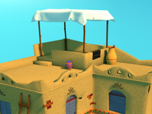 Egyptian House - Exterior Lowpoly 3D-Modell