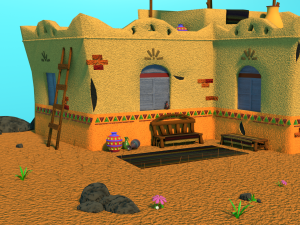 Egyptian House - Exterior Lowpoly 3D-Modell