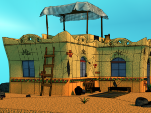 Egyptian House - Exterior Lowpoly 3D-Modell