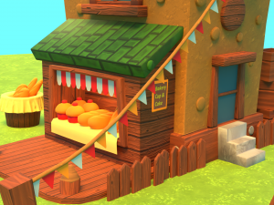 Stylized Bakery Game Asset Prop Low-poly Modelo 3D