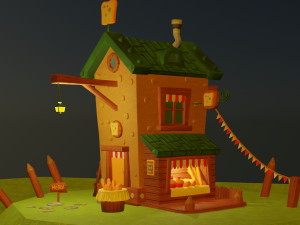 Stylized Bakery Game Asset Prop Low-poly Modelo 3D