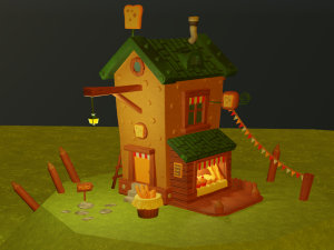 Stylized Bakery Game Asset Prop Low-poly Modelo 3D