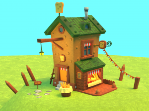 Stylized Bakery Game Asset Prop Low-poly Modelo 3D
