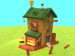 Stylized Bakery Game Asset Prop Low-poly Modelo 3D