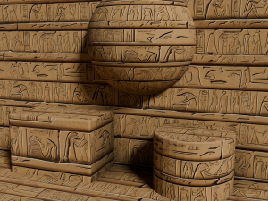 I Egyptian Hieroglyph Seamless PBR Texture CG टेक्स्चर्स