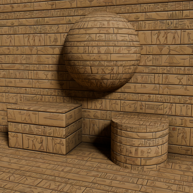 II Egyptian Hieroglyph Seamless PBR Texture CG Textures .c4d .max .obj .3ds .fbx .stl .blend 