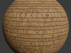 II Egyptian Hieroglyph Seamless PBR Texture CG Textures