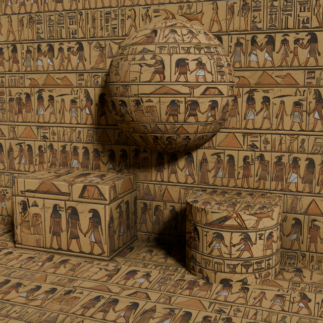 IV Egyptian Hieroglyph Seamless PBR Texture CG Textures .c4d .max .obj .3ds .fbx .stl .blend 