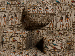 V Mısır Hiyeroglifi Sorunsuz PBR Dokusu CG Dokuları