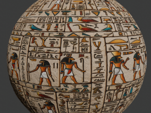 V Egyptian Hieroglyph Seamless PBR Texture CG टेक्स्चर्स