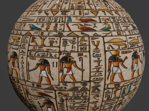 V Egyptian Hieroglyph Seamless PBR Texture CG Textures
