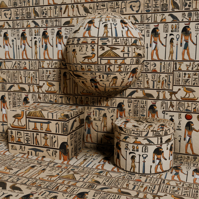 VI Egyptian Hieroglyph Seamless PBR Texture CG टेक्स्चर्स .c4d .max .obj .3ds .fbx .stl .blend 