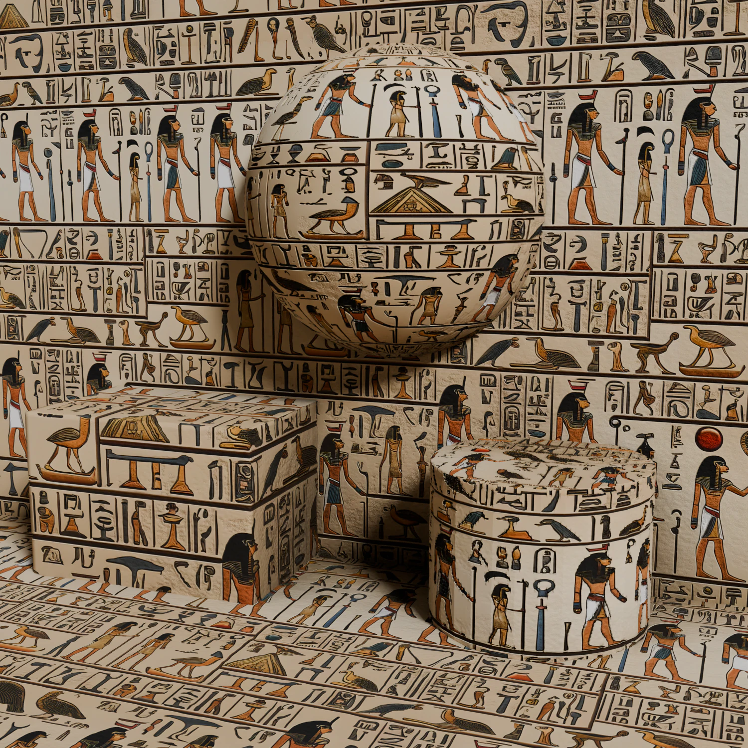 VI Egyptian Hieroglyph Seamless PBR Texture CG Textures .c4d .max .obj .3ds .fbx .stl .blend 