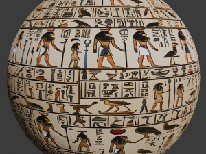 VI Egyptian Hieroglyph Seamless PBR Texture CG टेक्स्चर्स