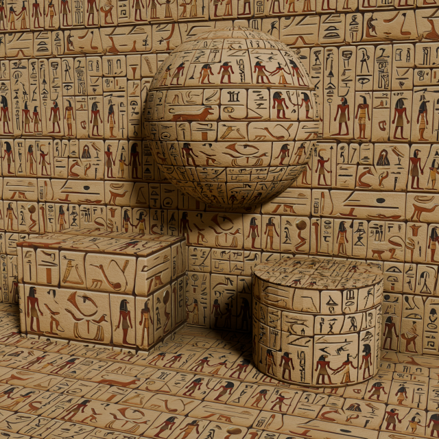 VII Egyptian hieroglyph Seamless PBR Texture CG Textures .c4d .max .obj .3ds .fbx .stl .blend 