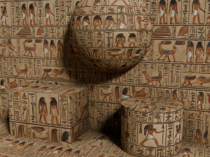 IIX Egyptian hieroglyph Seamless PBR Texture CG टेक्स्चर्स