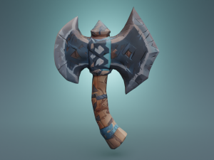 A Metal and Wood Axe Adventure Game Asset Low-poly 3D Model