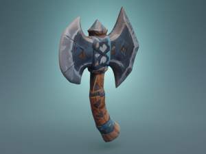 A Metal and Wood Axe Adventure Game Asset Low-poly 3D Model