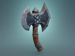 A Metal and Wood Axe Adventure Game Asset Low-poly 3D Model