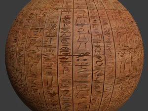 Egyptian Hieroglyph Seamless PBR Texture Vol 2 - 1 CG Textures