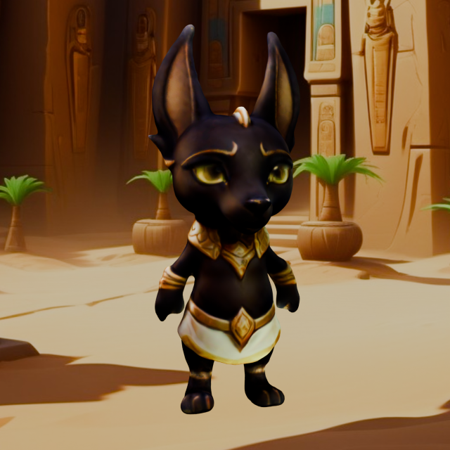 The Playful Guardian Anubis 3D print model 3D Baskı Modeli .c4d .max .obj .3ds .fbx .stl .blend 