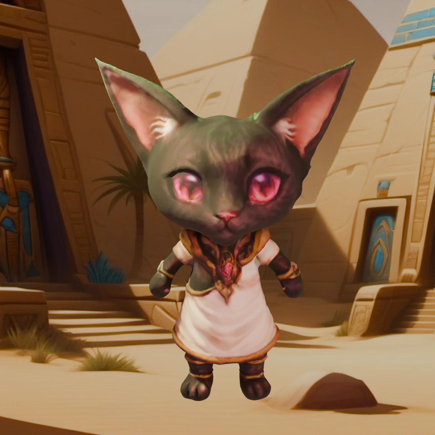 Kitty Queen Bastet the Adorable Egyptian Deity 3D Print Model .c4d .max .obj .3ds .fbx .stl .blend