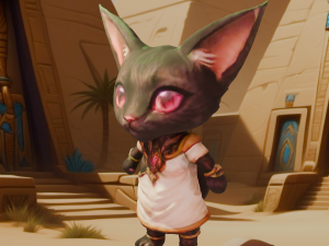 Kitty Queen Bastet the Adorable Egyptian Deity 3D Baskı Modeli