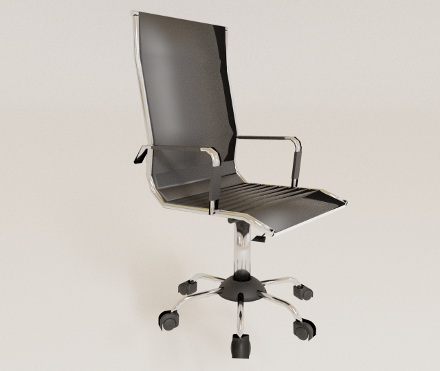 black modern chair 3D Model .c4d .max .obj .3ds .fbx .stl .blend