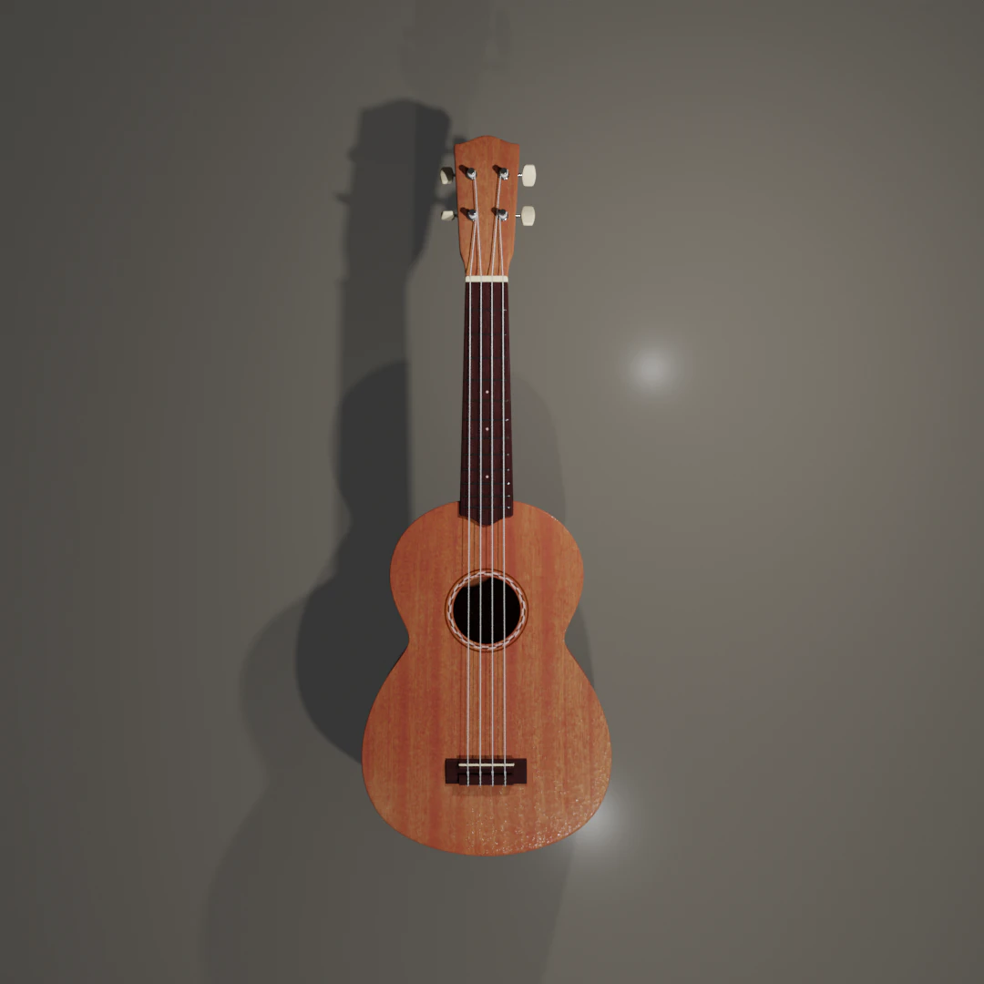 ukulele 3D Model .c4d .max .obj .3ds .fbx .stl .blend