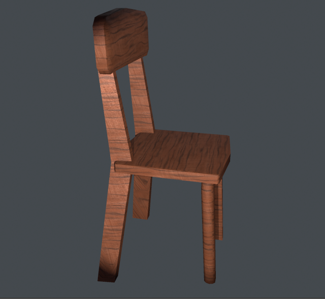 wooden chair asset Model 3D .c4d .max .obj .3ds .fbx .stl .blend 