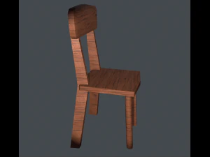 ahşap sandalye varlığı 3D Model