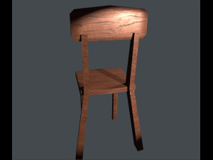 wooden chair asset Model 3D