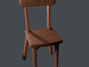 wooden chair asset Model 3D