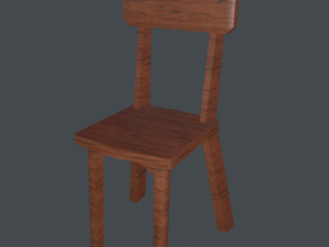 wooden chair asset Model 3D