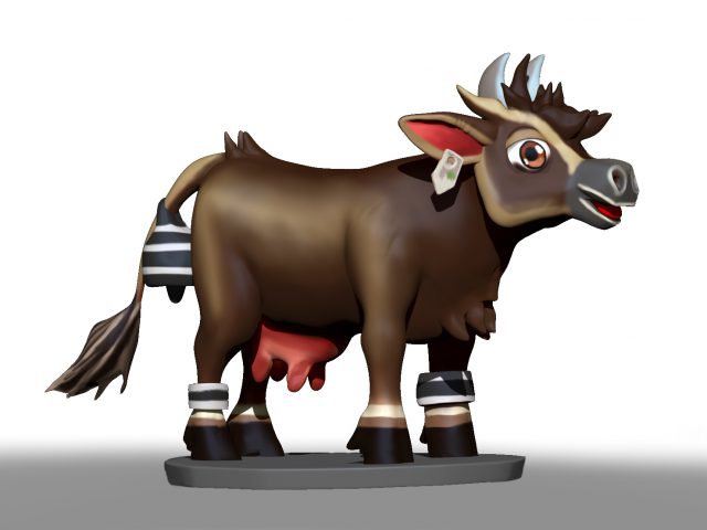 cow zbrush sculpt skin designs 3D Model .c4d .max .obj .3ds .fbx .stl .blend 