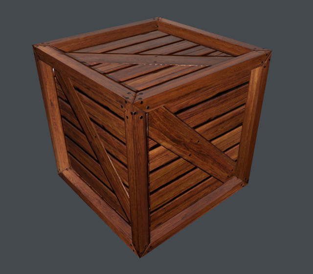 pbr low poly crate Model 3D .c4d .max .obj .3ds .fbx .stl .blend 