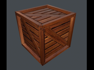 pbr low poly crate Model 3D