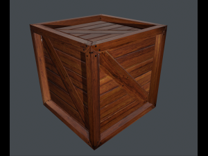 pbr low poly crate Model 3D