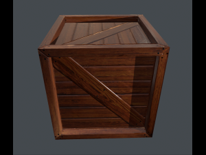 pbr low poly crate Model 3D